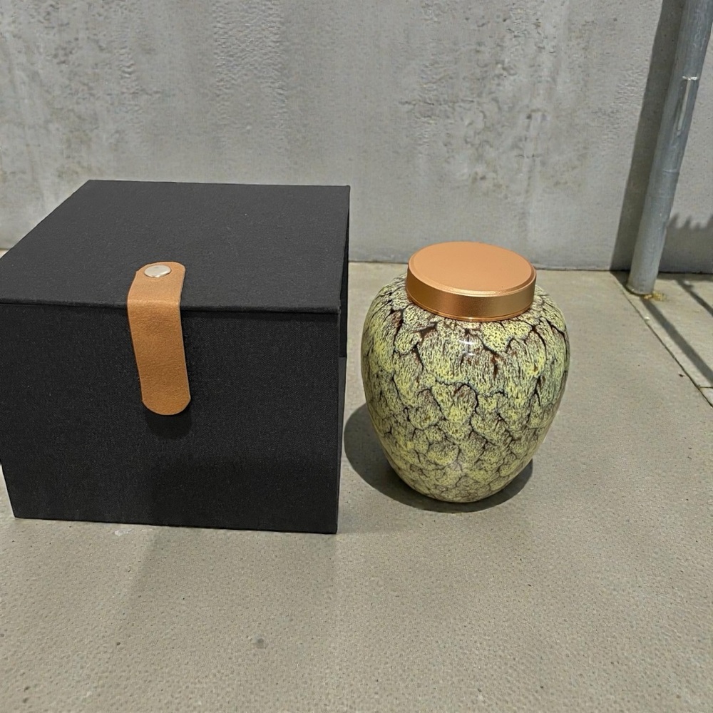 Elegant Green and Gold Decorative Vase